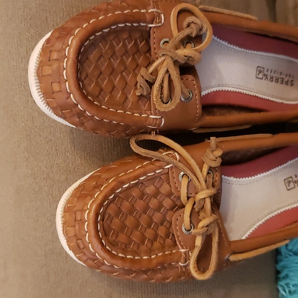 Sperry Women’s Topsiders Braided Woven Leather Loafers Flats Boat Shoe Brown 6.5 - Picture 7 of 9